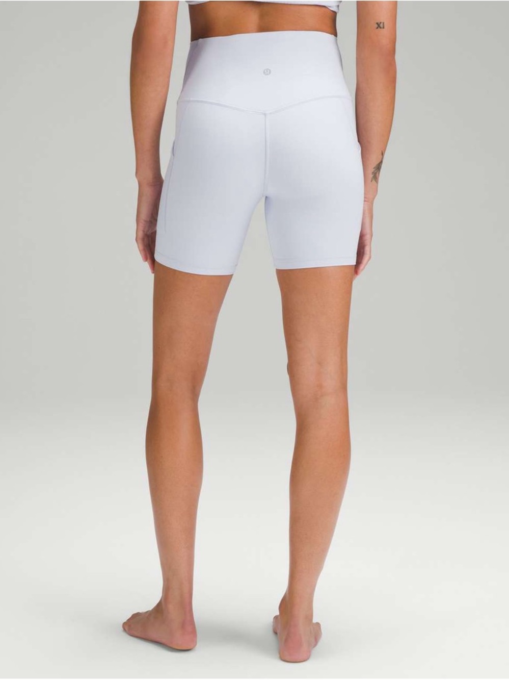 Lululemon High-Rise White Workout Bike Shorts